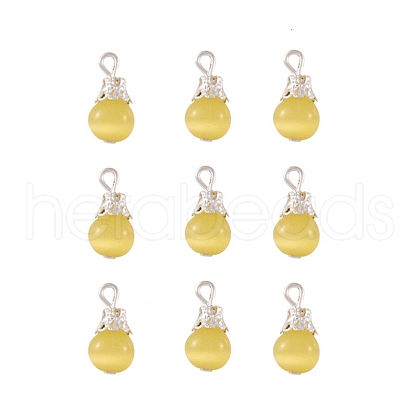 Cat Eye Pendants HJEW-TAC0010-05-1