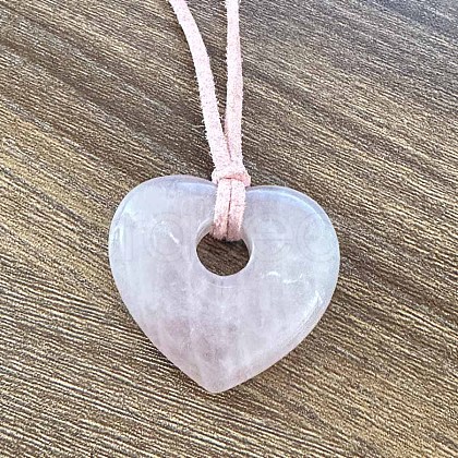 Heart Natural Rose Quartz Pendant Necklaces for Women ZL1297-1-1