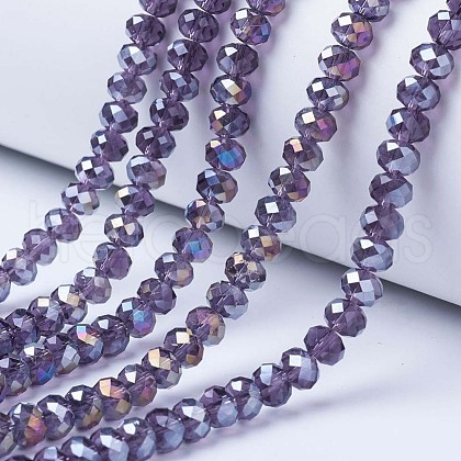 Electroplate Glass Beads Strands EGLA-A034-T4mm-B13-1
