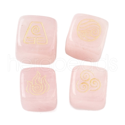 4Pcs 4 Styles Natural Rose Quartz Display Decorations G-F786-03A-04-1
