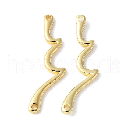Brass Wave Shape Connector Charms KK-S518-04G-1