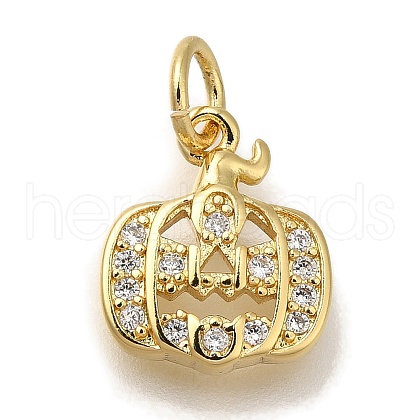 Rack Plating Brass Micro Pave Cubic Zirconia Charms KK-I720-13G-1