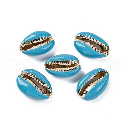 Electroplated Cowrie Shell Beads SSHEL-M023-04B-1
