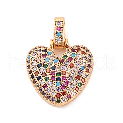 Brass Micro Pave Cubic Zirconia Pendants KK-C076-29V-G02-1
