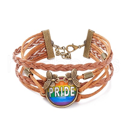 Rainbow Pride Bracelet BJEW-F426-01G-1