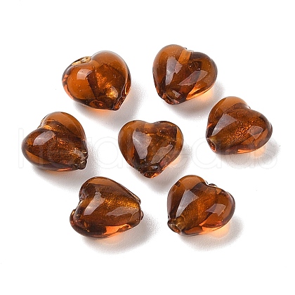 Handmade Silver Foil Glass Beads FOIL-R050-12x8mm-13-1