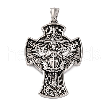 304 Stainless Steel Big Pendants STAS-P372-05AS-1