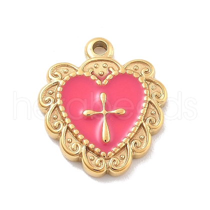 304 Stainless Steel Enamel Pendants STAS-M092-12G-03-1