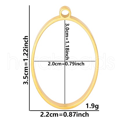 Stainless Steel Open Back Bezel Pendants PW-WGB5BE7-46-1