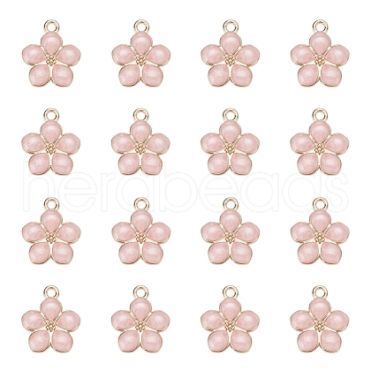 Light Gold Plated Alloy Enamel Pendants X-ENAM-R136-17A-1