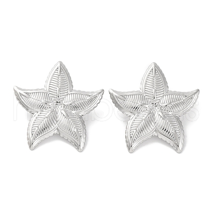 304 Stainless Steel Starfish Stud Earrings EJEW-D281-22S-1