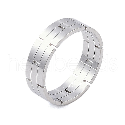 Non-Tarnish 304 Stainless Steel Chain Shape Finger Ring RJEW-C084-01C-P-1