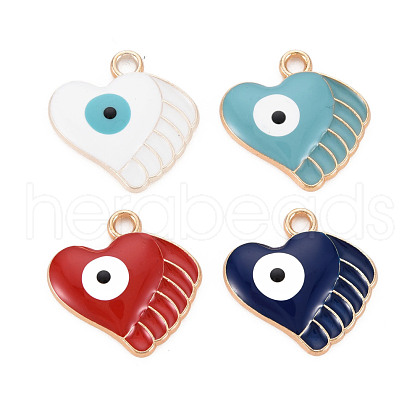 Rack Plating Alloy Enamel Pendants ENAM-T015-008-NR-1