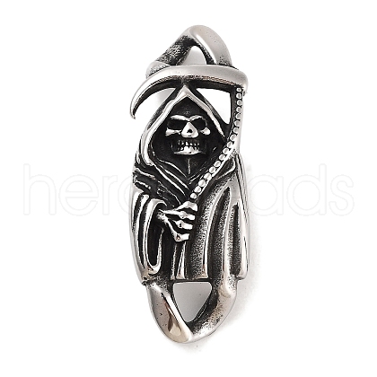 Halloween 304 Stainless Steel Grim Reaper Death Links Connector Charms STAS-L274-006AS-1