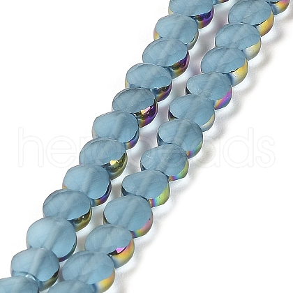 Electroplate Frosted Glass Beads Strands EGLA-Z001-01C-1