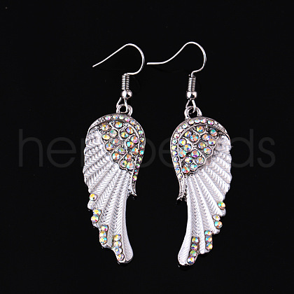 Rhinestone Wings Dangle Earrings WI-PW0001-056A-1