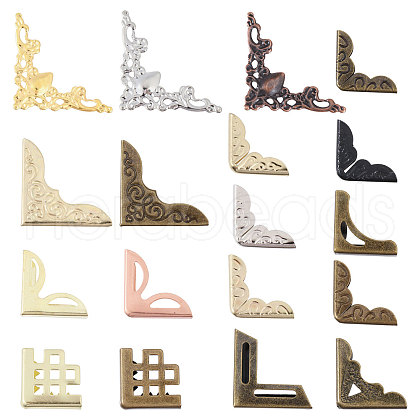 Globleland 72pcs 18 Styles Iron Cabinet Box Corner Protectors FIND-GL0001-62-1
