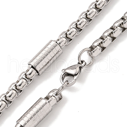 Non-Tarnish 304 Stainless Steel Box Chain Necklaces NJEW-R266-09C-P-1