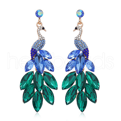 Exquisite Peacock Alloy Dangle Stud Earrings PN0613-4-1