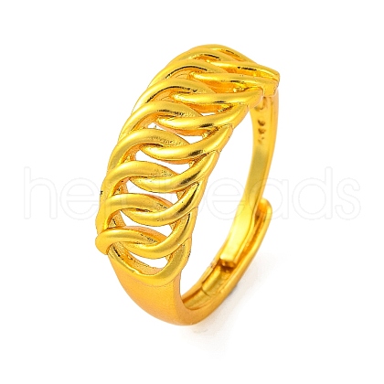Brass Curb Chain Adjustable Rings for Women RJEW-G318-02C-G-1