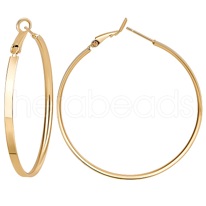 Beebeecraft 3 Pairs Brass Hoop Earrings for Women EJEW-BBC0001-66G-03-1