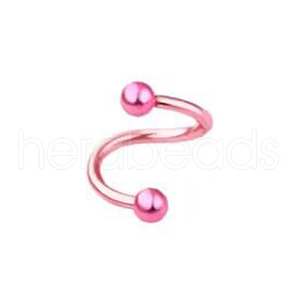 316L Surgical Stainless Steel Round Spiral Lip Rings for Woman Men WGF7124-10-1