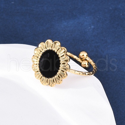 304 Stainless Steel Enamel Cuff Rings RJEW-D306-31G-1