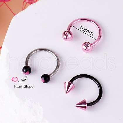316L Stainless Steel Circular/Horseshoe Barbell Nose Rings WG0A548-08-1