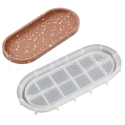 DIY Oval Storage Tray Silicone Molds DIY-B076-02C-1