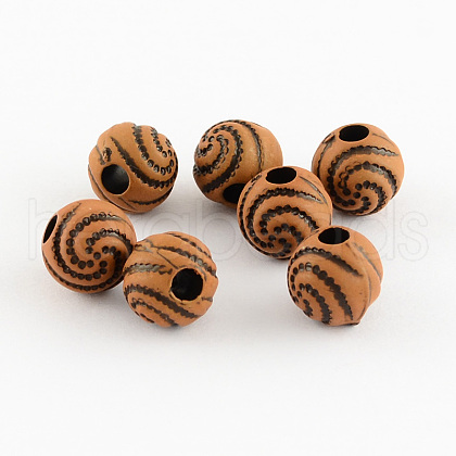 Imitation Wood Acrylic Beads SACR-R830-01-1