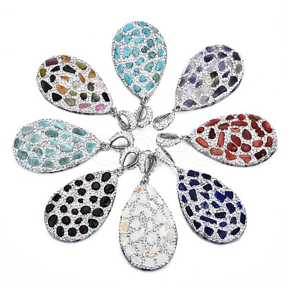 Polymer Clay Rhinestone Pendants RB-S056-11B-P-1