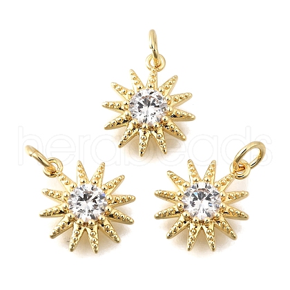 Brass Micro Pave Cubic Zirconia Pendants KK-U072-22G-1