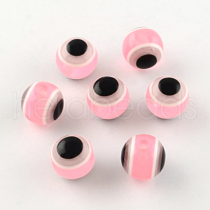 Round Evil Eye Resin Beads RESI-R159-12mm-11-1