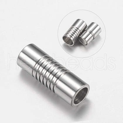 304 Stainless Steel Magnetic Clasps with Glue-in Ends STAS-F149-04P-A-1