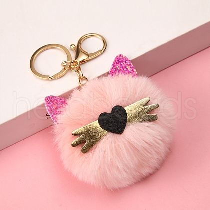 Cat Furry Pom-Pom Keychain for Women PW-WGCD87C-01-1