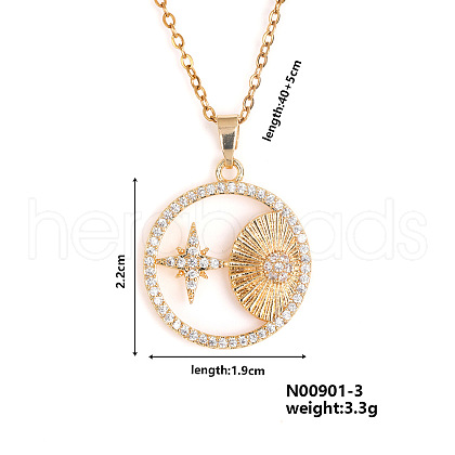 Fashionable European and American Style Brass Rhinestone Pendant Necklace with Cable Chain for Women Girl CL1945-2-1