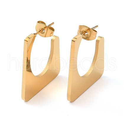 Ion Plating(IP) 304 Stainless Steel Rectangle Stud Earrings EJEW-A104-15G-1