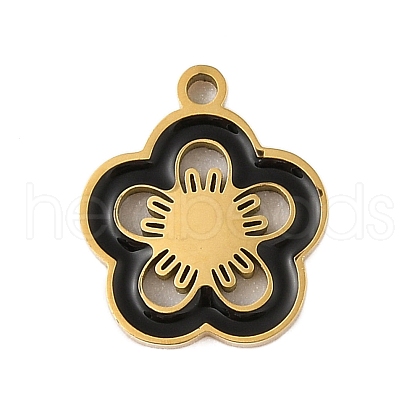 304 Stainless Steel Enamel Charms STAS-P377-07G-1