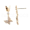 Clear Cubic Zirconia Double Butterfly Dangle Stud Earrings EJEW-C047-06G-3