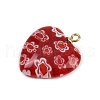 Handmade Millefiori Lampwork Heart Pendants LAMP-L080-01P-01-2
