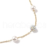 6mm Round Polymer Clay Rhinestone & Imitation Pearl Link Bracelets BJEW-B082-03G-3