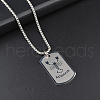Rectangle with Constellation Alloy Pendant 316L Surgical Stainless Steel Chain Necklaces WG3A89F-11-1