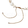 Summer Synthetic Turquoise Starfish & Natural Cowrie Shell & White Imitation Pearl Adjustable Beaded Necklaces NJEW-JN05270-03-5