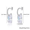 Anti-Tarnish Rhodium Plated 925 Sterling Silver Half Hoop Earrings RB2270-2-1