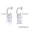 Rhodium Plated 925 Sterling Silver Half Hoop Earrings RB2270-2-1