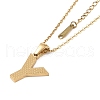 Ion Plating(IP) Initial Letter 304 Stainless Steel Pendant Necklaces NJEW-M199-01G-Y-1