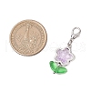 Flower Glass Pendant Decorations HJEW-JM02867-3