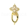 Brass Micro Pave Clear Cubic Zirconia Fold Over Clasps KK-P290-16G-1