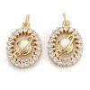 Brass Micro Pave Clear Cubic Zirconia Pendants X-ZIRC-M115-16G-1