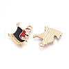 Golden Plated Alloy Enamel Pendants X-ENAM-T009-88-RS-2